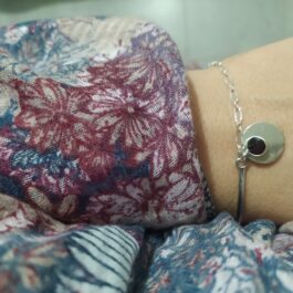 Bracelet demi jonc onyx & pampille